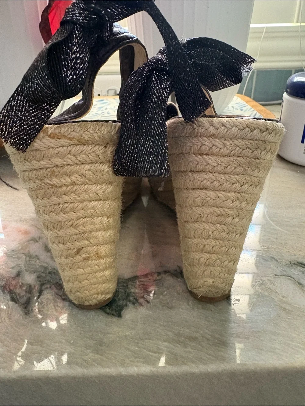 Coach Maritza Black Peep-Toe Espadrilles